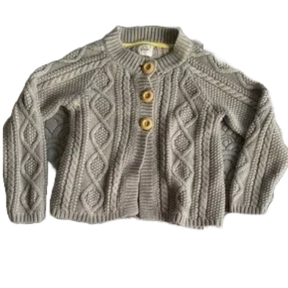 Mini Boden Gray Cable Knit Sweater